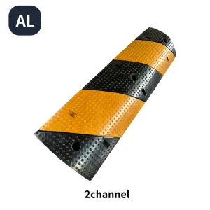 2-Channel Heavy-Duty Rubber Cable Protector Ramp for Trucks