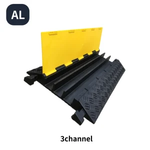 3-Channel Rubber Cable Protector Ramp for Road Safety