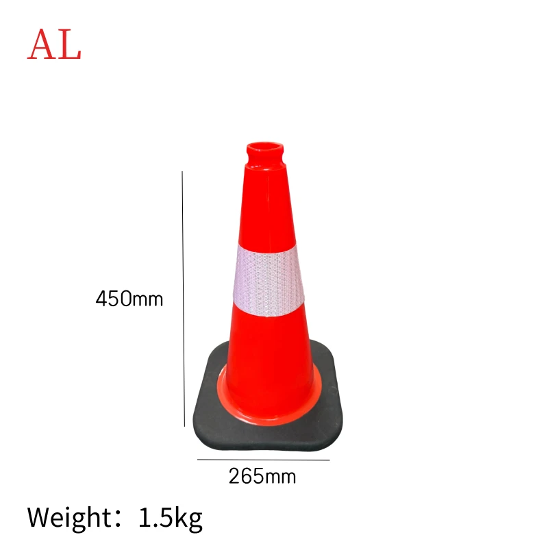 450mm Reflective Flexible Rubber Traffic Cone