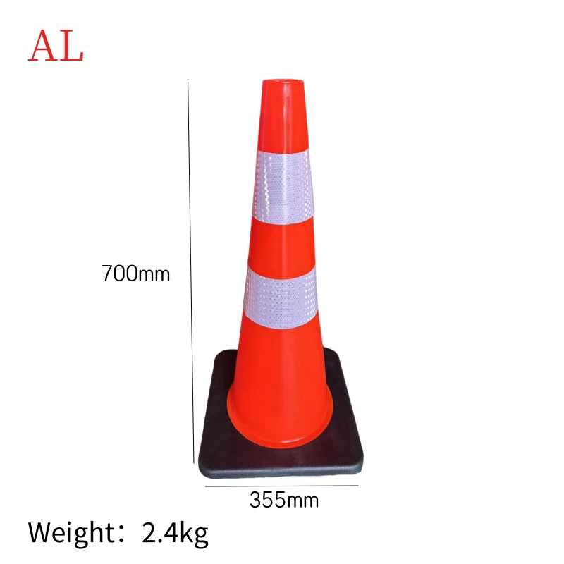 700mm Reflective Flexible Rubber Traffic Cone