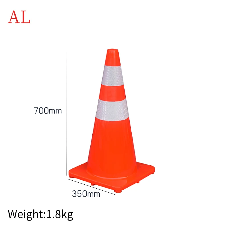 700mm Reflective Flexible PVC Traffic Cone