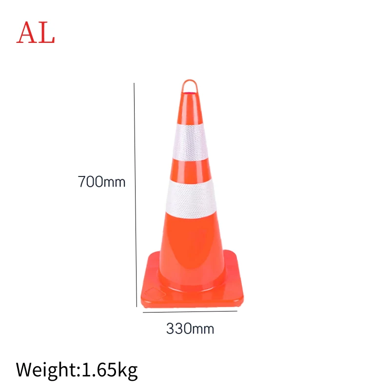 700mm Reflective Flexible PVC Traffic Cone with Handle