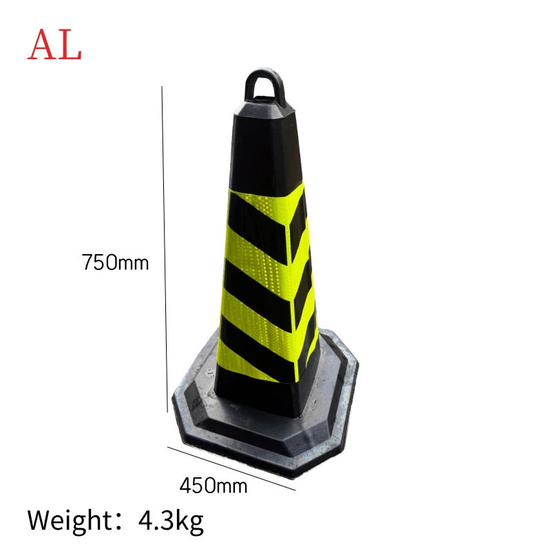 75cm Rubber Square Traffic Cone