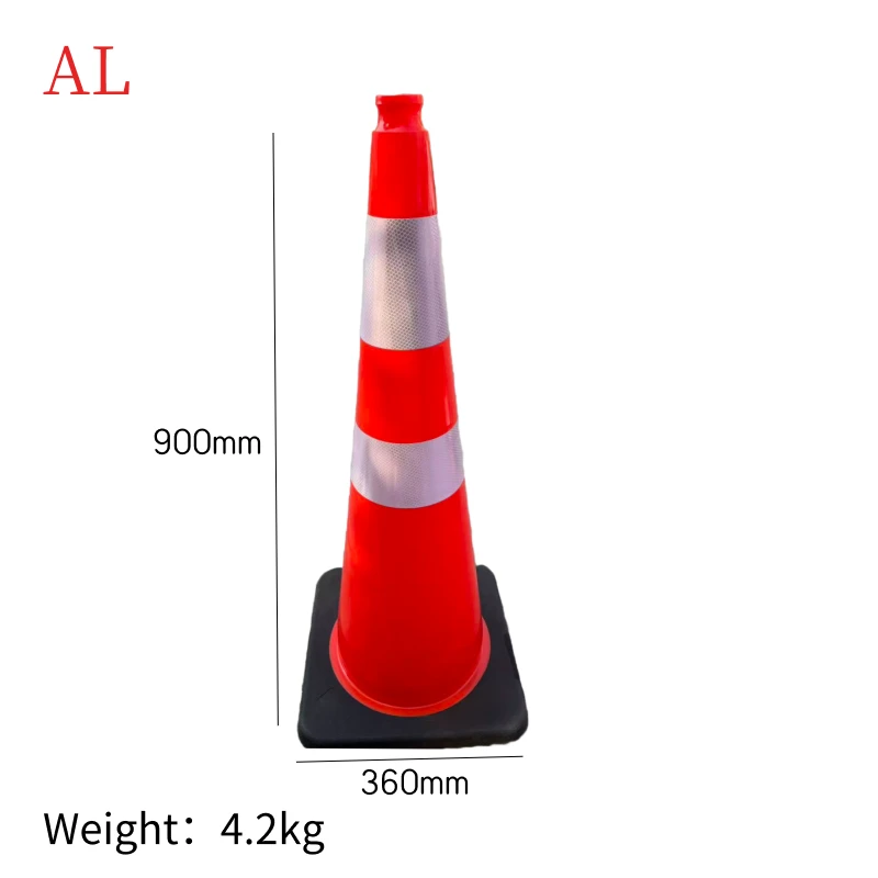 900mm Reflective Flexible Rubber Traffic Cone
