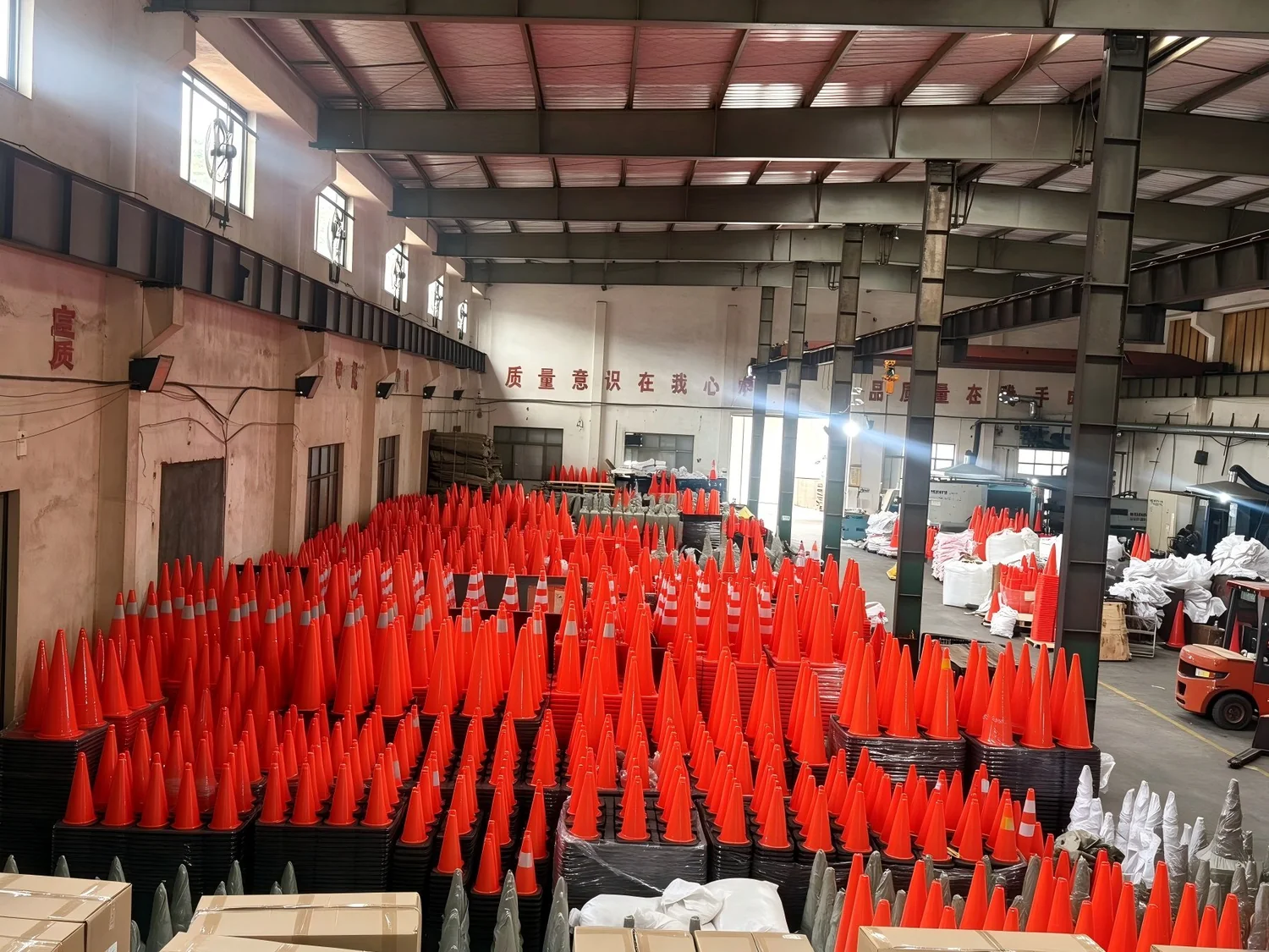 Traffic cone inventory warehouse